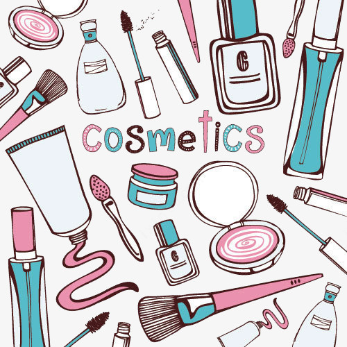 以簡筆畫描繪美妝與防護 化妝品與勞保用品的手繪藝術